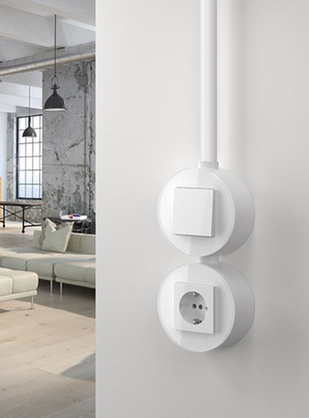Gira Studio flush-mounted, white glass: touch switch, pure white glossy