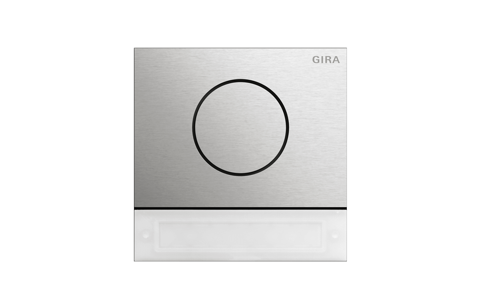 Gira System 106, colour stainless steel, door station module.