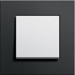 Gira Esprit, aluminium black switch/SCHUKO socket outlet, pure white glossy