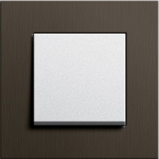 Gira Esprit, aluminium brown switch/SCHUKO socket outlet, pure white glossy