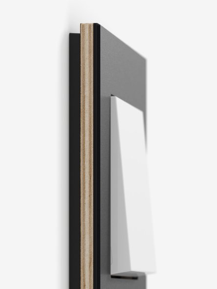 Gira Esprit linoleum-plywood, anthracite Touch switch, pure white glossy