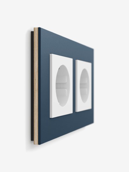 Gira Esprit linoleum-plywood, dark brown Touch switch/SCHUKO socket outlet, pure white glossy