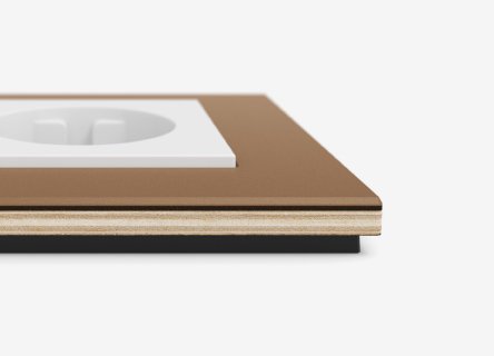 Gira Esprit linoleum-plywood, red Touch switch, pure white glossy